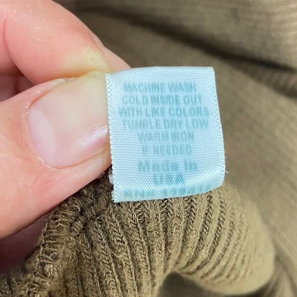 Monrow Mock Turtleneck Tunic Sweater Size S Brown Ribbed Knit Cotton Modal - Picture 8 of 9